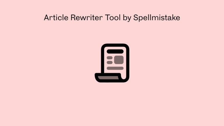 Article Rewriter Tool by Spellmistake